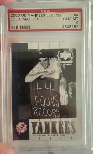 Joe DiMaggio Upper Deck Yankees Legends PSA 10 card